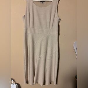 Rafaella Tan Sheath Midi Dress Scoop Neck Sleeveless
